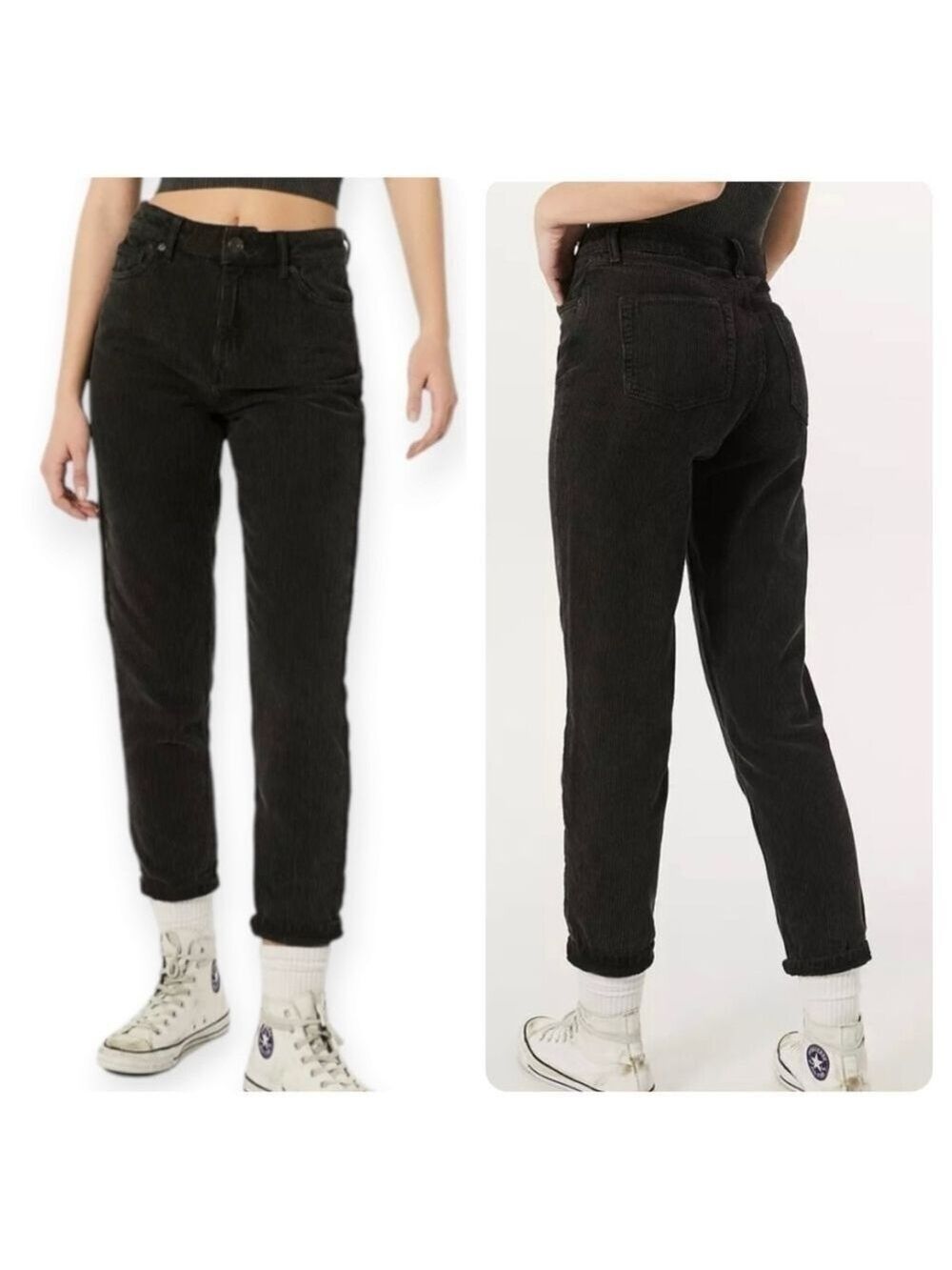 BDG Urban Outfitters High Rise Mom Corduroy Pants Black Size 24